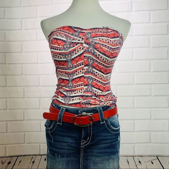 Express Red & Black Reversible Oval Buckle Belt- M - Picture 7 of 14